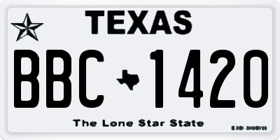 TX license plate BBC1420