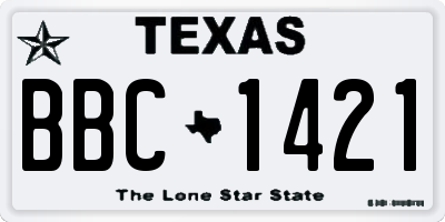 TX license plate BBC1421