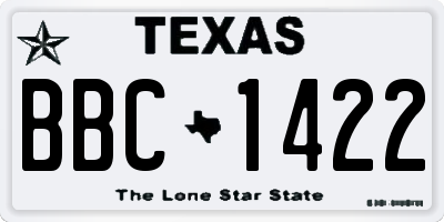 TX license plate BBC1422