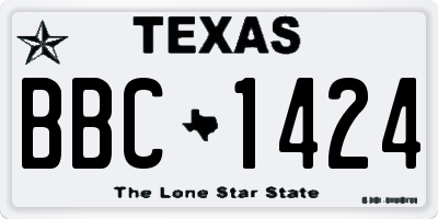TX license plate BBC1424