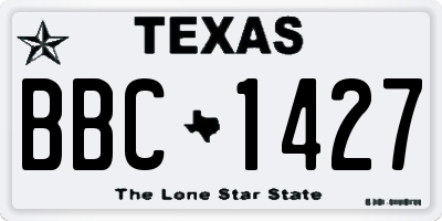 TX license plate BBC1427