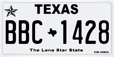 TX license plate BBC1428