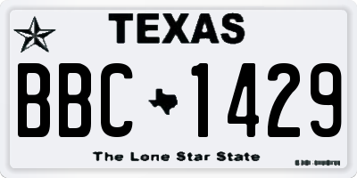 TX license plate BBC1429