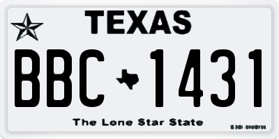 TX license plate BBC1431