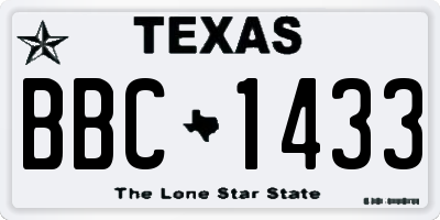 TX license plate BBC1433