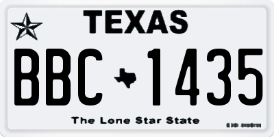 TX license plate BBC1435