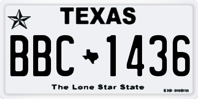 TX license plate BBC1436