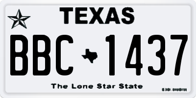 TX license plate BBC1437