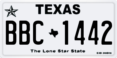 TX license plate BBC1442