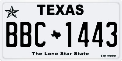 TX license plate BBC1443
