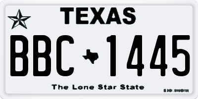 TX license plate BBC1445
