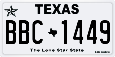 TX license plate BBC1449