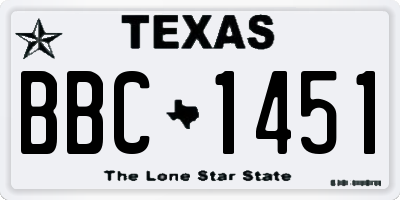 TX license plate BBC1451
