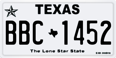 TX license plate BBC1452