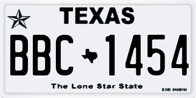 TX license plate BBC1454