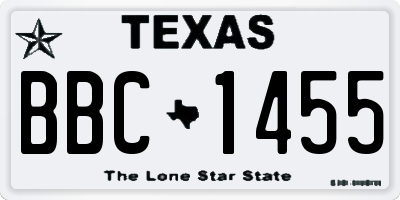 TX license plate BBC1455