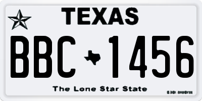 TX license plate BBC1456