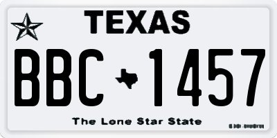 TX license plate BBC1457