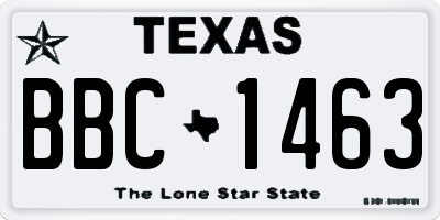 TX license plate BBC1463