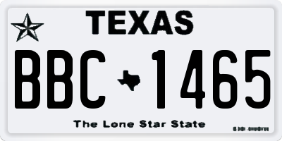 TX license plate BBC1465