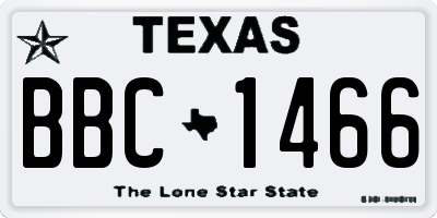 TX license plate BBC1466