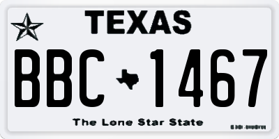 TX license plate BBC1467