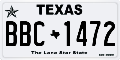 TX license plate BBC1472