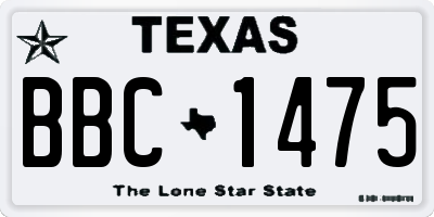 TX license plate BBC1475