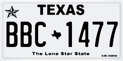 TX license plate BBC1477