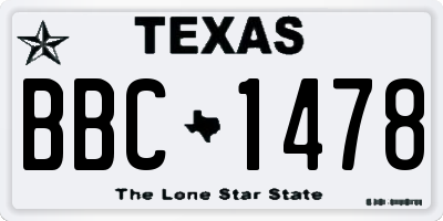 TX license plate BBC1478