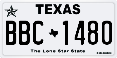 TX license plate BBC1480