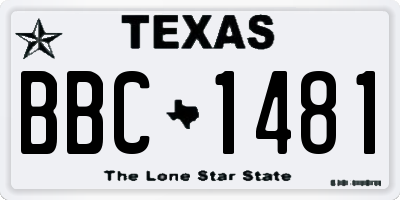 TX license plate BBC1481