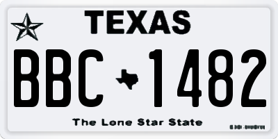 TX license plate BBC1482