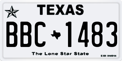 TX license plate BBC1483
