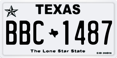 TX license plate BBC1487