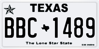 TX license plate BBC1489