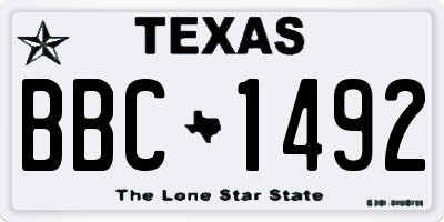 TX license plate BBC1492
