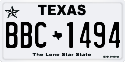 TX license plate BBC1494