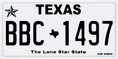 TX license plate BBC1497