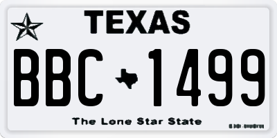 TX license plate BBC1499