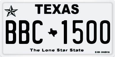 TX license plate BBC1500