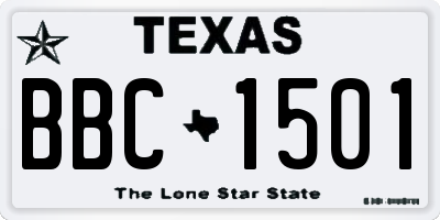 TX license plate BBC1501