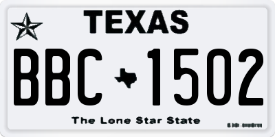 TX license plate BBC1502