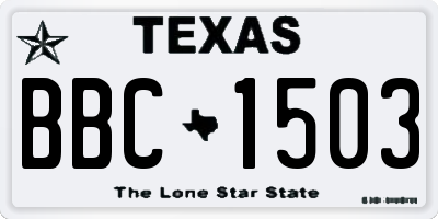 TX license plate BBC1503
