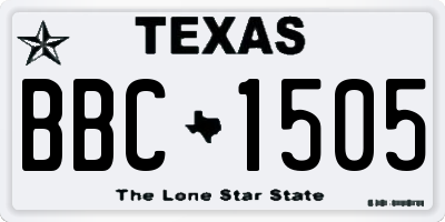 TX license plate BBC1505