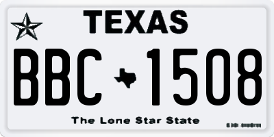 TX license plate BBC1508