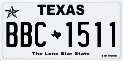TX license plate BBC1511