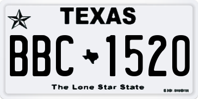 TX license plate BBC1520