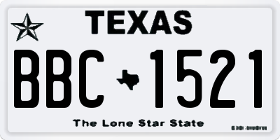TX license plate BBC1521