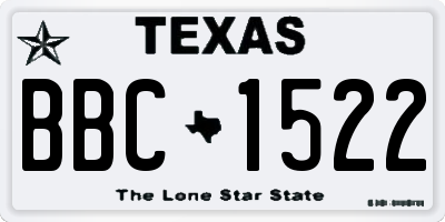 TX license plate BBC1522